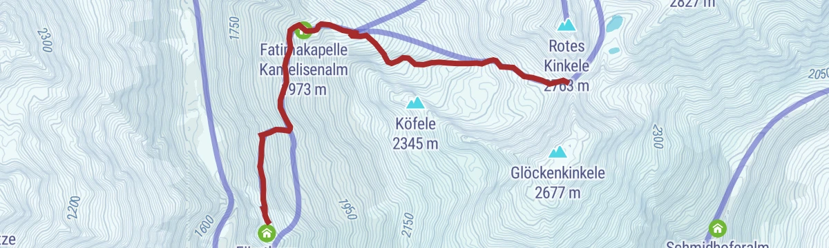 Route map: Skitour Öwelenke 2.550m